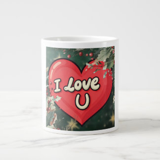 I love u giant coffee mug