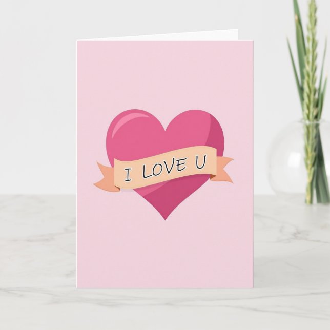 I Love U Heart Card (Front)