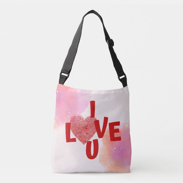 I LOVE U heart Crossbody Bag (Front)