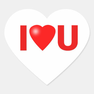 I Love U Heart Sticker