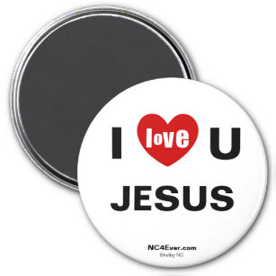 I Love U JESUS Refrigerator Magnet