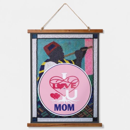   I LOVE U MOM Mothers Day Gifts Wall Toppers   Hanging Tapestry