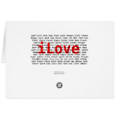 I Love U Text Design Card (Back Horizontal)