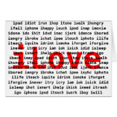 I Love U Text Design Card (Front Horizontal)