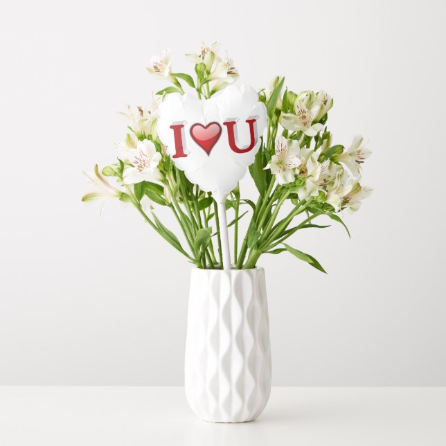 I Love U Valentines Day Red Balloon (Vase)
