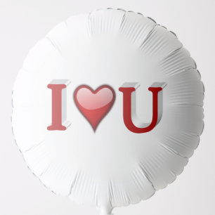 I Love U Valentines Day Red Balloon