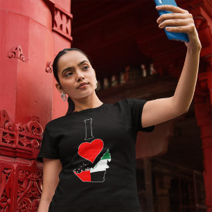 I Love UAE I Heart United Arab Emirates Flag Map T-Shirt