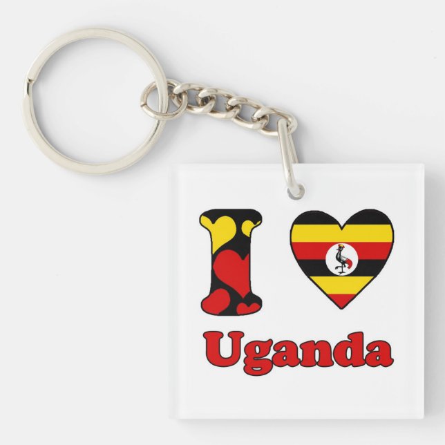 I love Uganda Keychain (Front)