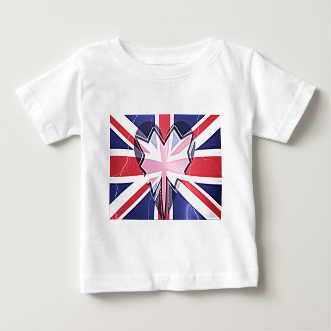 "I Love UK" Art Print Baby T-Shirt (Front)