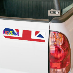 I Love UK Art Print Bumper Sticker