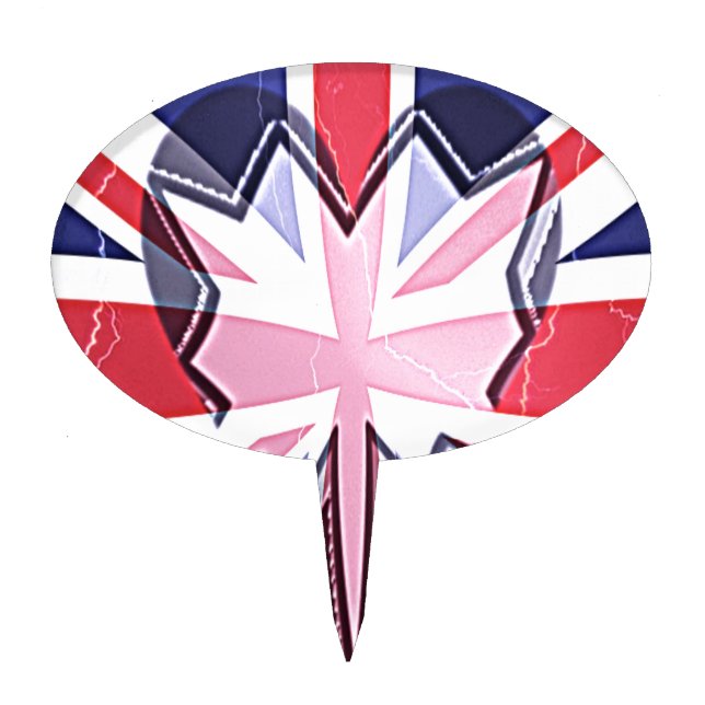 "I Love UK" Art Print Cake Topper (Front)