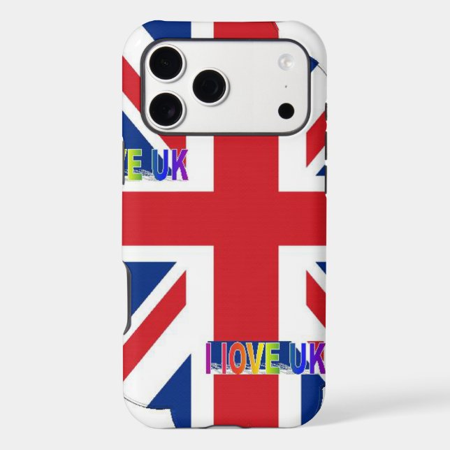 I Love UK Art Print Case-Mate iPhone Case (Back)
