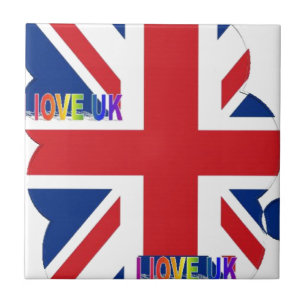 I Love UK Art Print Ceramic Tile