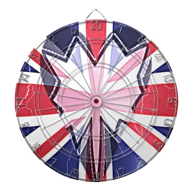 "I Love UK" Art Print Dart Board (Front)