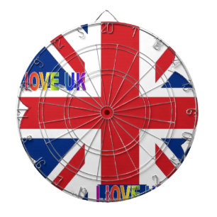 I Love UK Art Print Dartboard