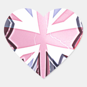 "I Love UK" Art Print Heart Sticker