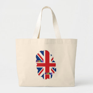 I Love UK Art Print Large Tote Bag