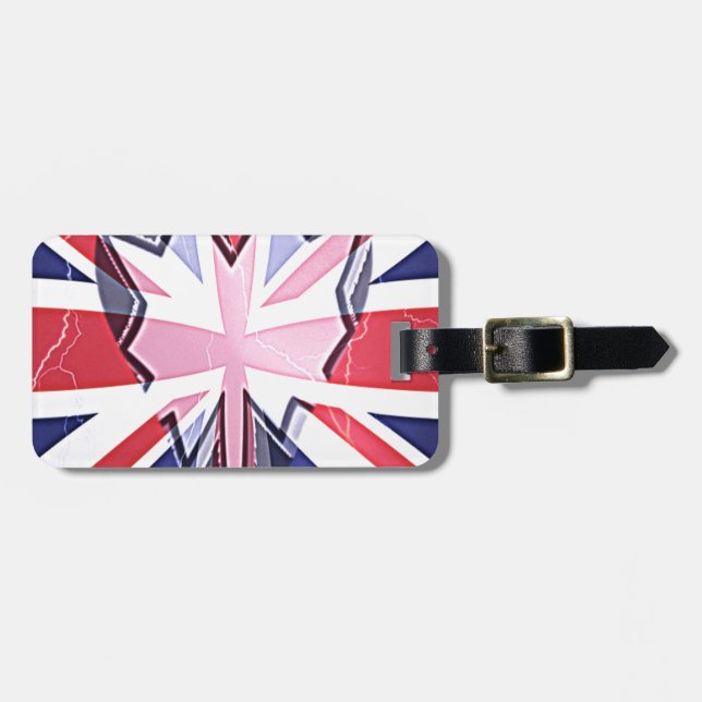 "I Love UK" Art Print Luggage Tag (Front Horizontal)