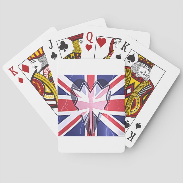"I Love UK" Art Print Poker Cards (Back)