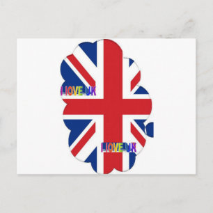 I Love UK Art Print Postcard