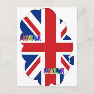 I Love UK Art Print Postcard