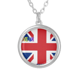 I Love UK Art Print Silver Plated Necklace