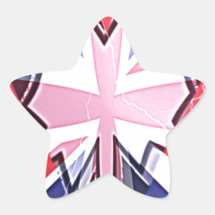 "I Love UK" Art Print Star Sticker