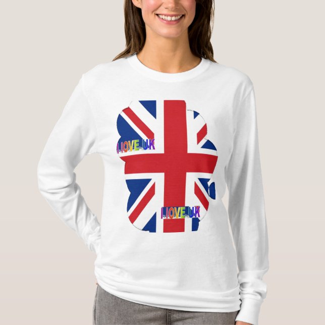 I Love UK Art Print T-Shirt (Front)