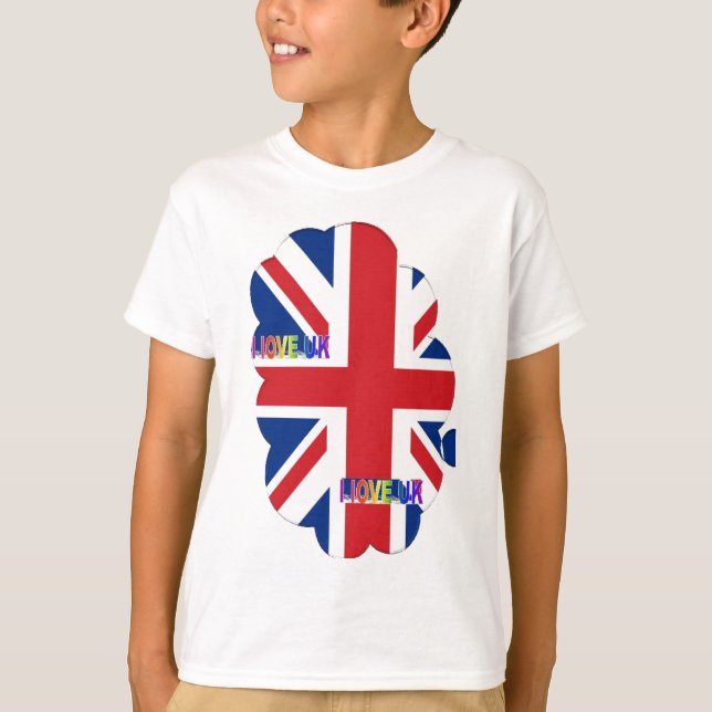 I Love UK Art Print T-Shirt (Front)