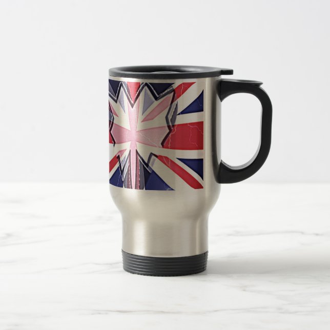 "I Love UK" Art Print Travel Mug (Right)