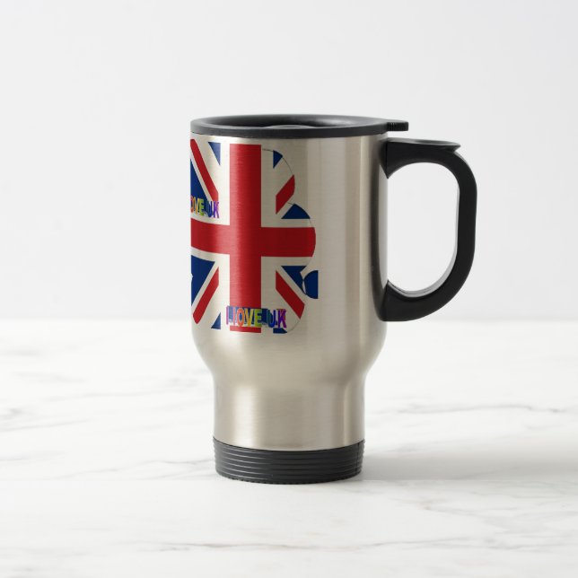 I Love UK Art Print Travel Mug (Right)