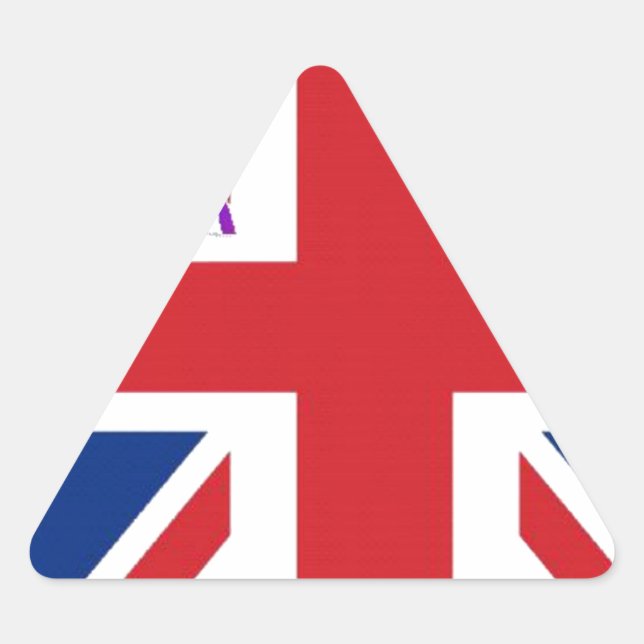 I Love UK Art Print Triangle Sticker (Front)