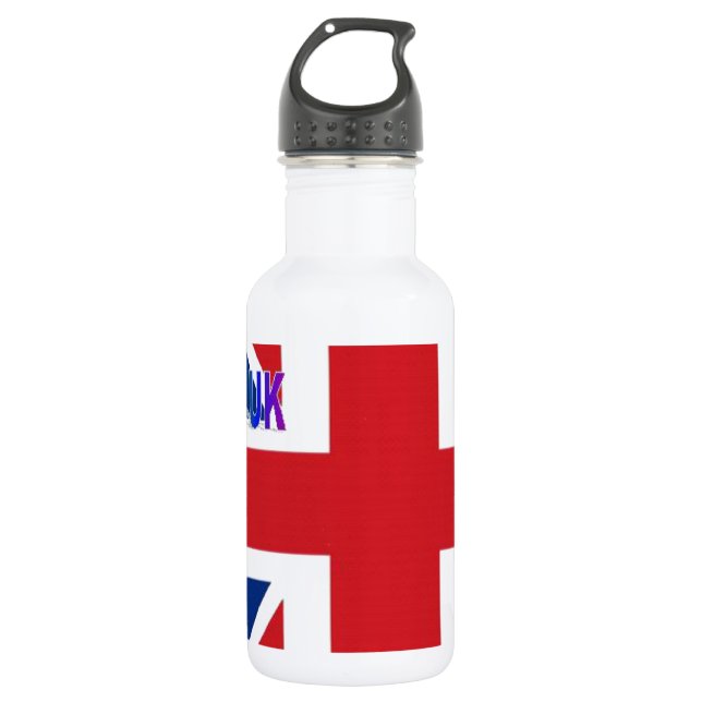 I Love UK Art Print Water Bottle (Front)