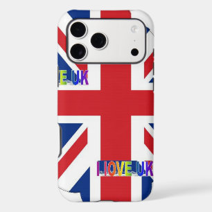 I Love UK   Fluffy Cloud & Union Jack Art Print   iPhone 17 Pro Max Case