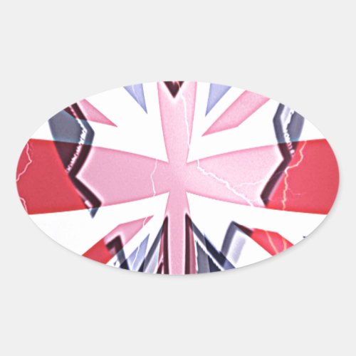 I Love UK Oval Sticker