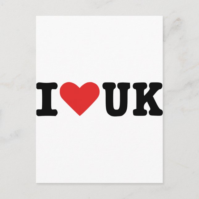 I love UK Postcard (Front)