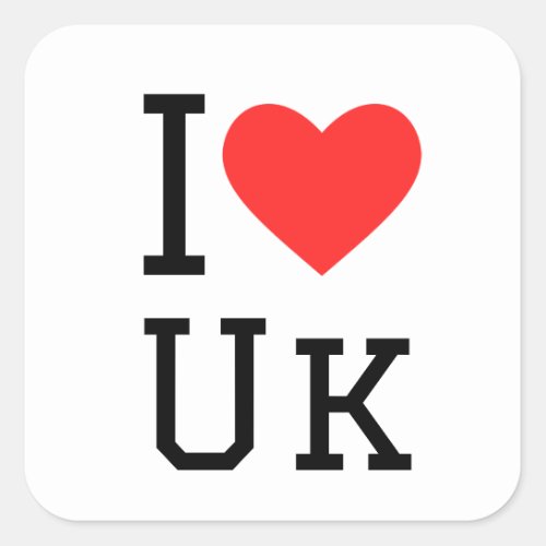 I love uk square sticker