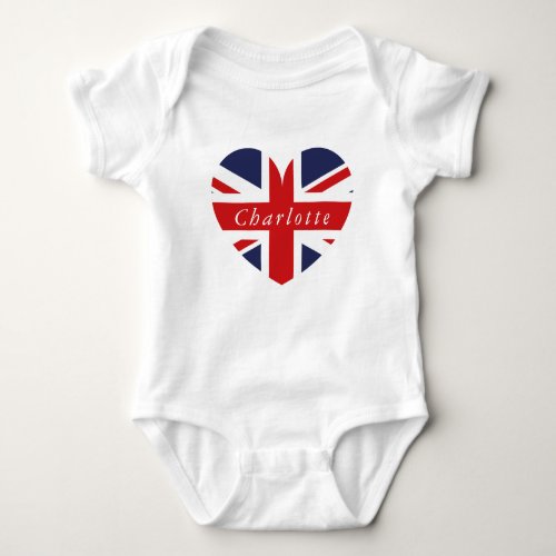 I love UK Union Jack Flag Baby Bodysuit