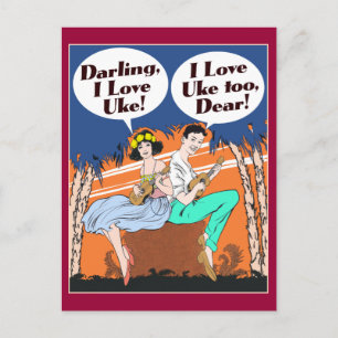 I Love Uke Postcard