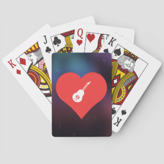 I Love Ukeleles Cool Symbol Poker Cards