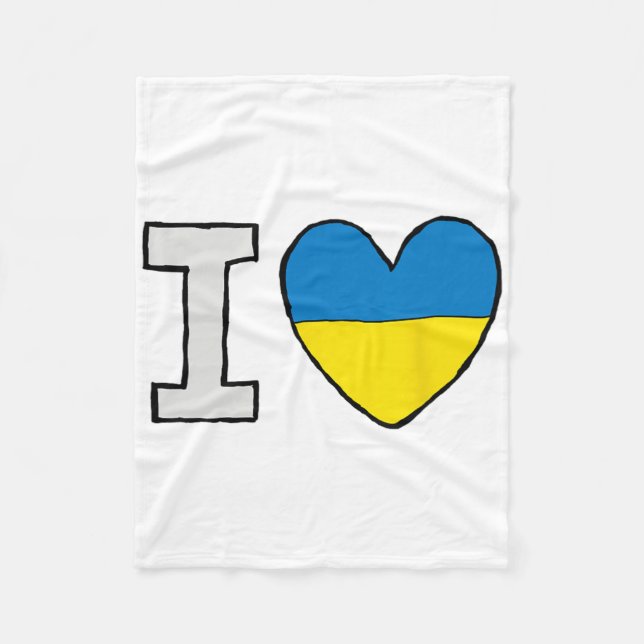 I Love Ukraine  Fleece Blanket (Front)