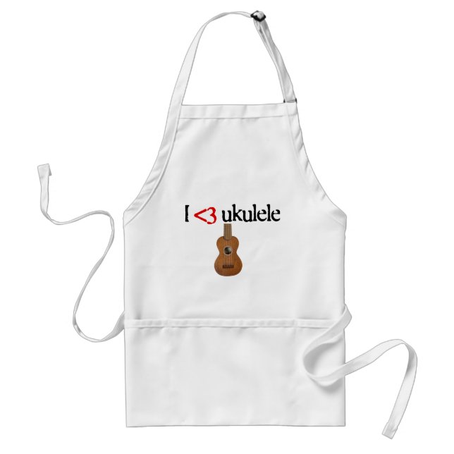 I love ukulele adult apron (Front)