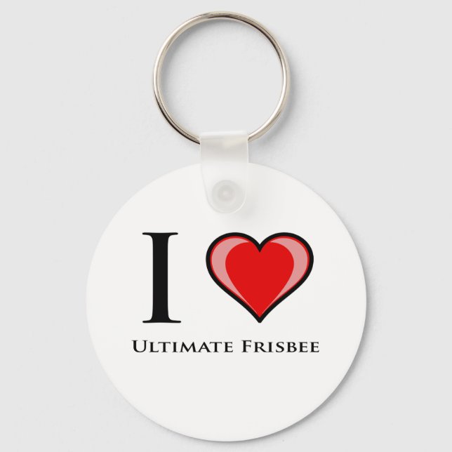 I Love Ultimate Frisbee Keychain (Front)