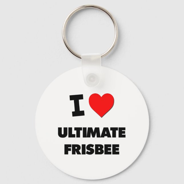 I Love Ultimate Frisbee Keychain (Front)