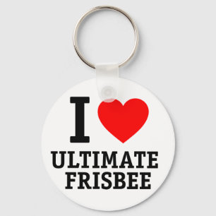 I Love Ultimate Frisbee Keychain