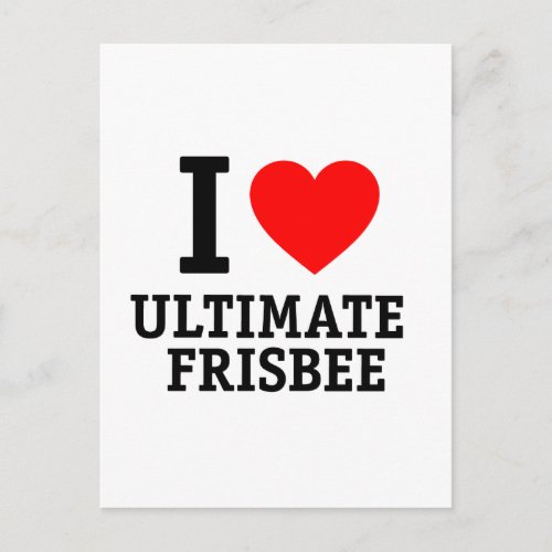 I Love Ultimate Frisbee Postcard