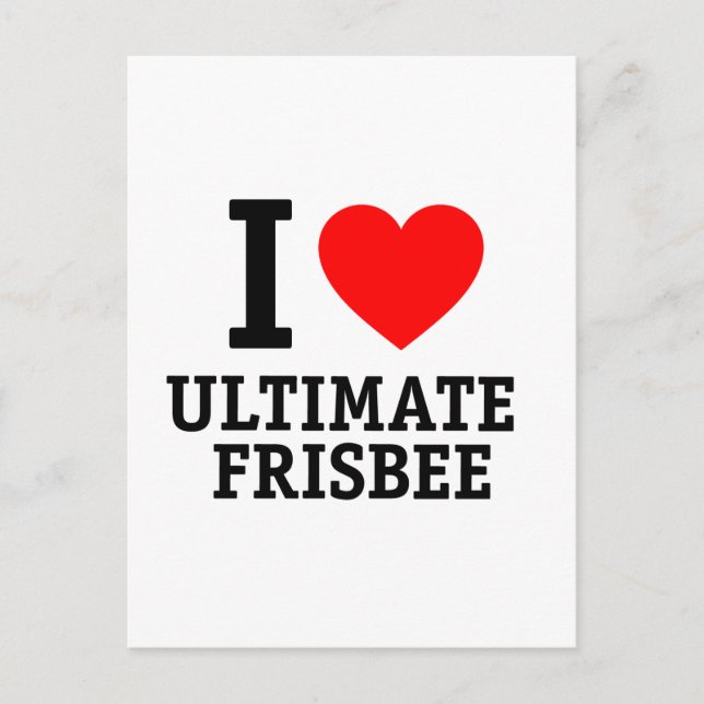 I Love Ultimate Frisbee Postcard (Front)