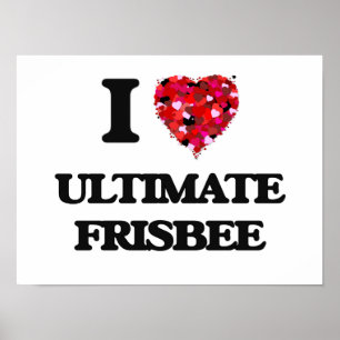 I Love Ultimate Frisbee Poster
