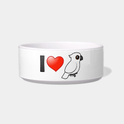 I Love Umbrella Cockatoos Cat Food Bowl