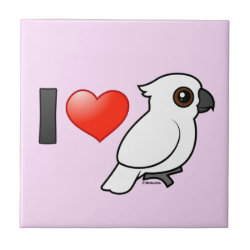 I Love Umbrella Cockatoos Small Ceremic Tile (4.25